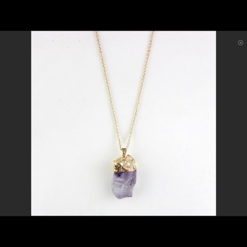 Gold Plated Amethyst Quartz Pendant NEW! - Picture 5 of 6